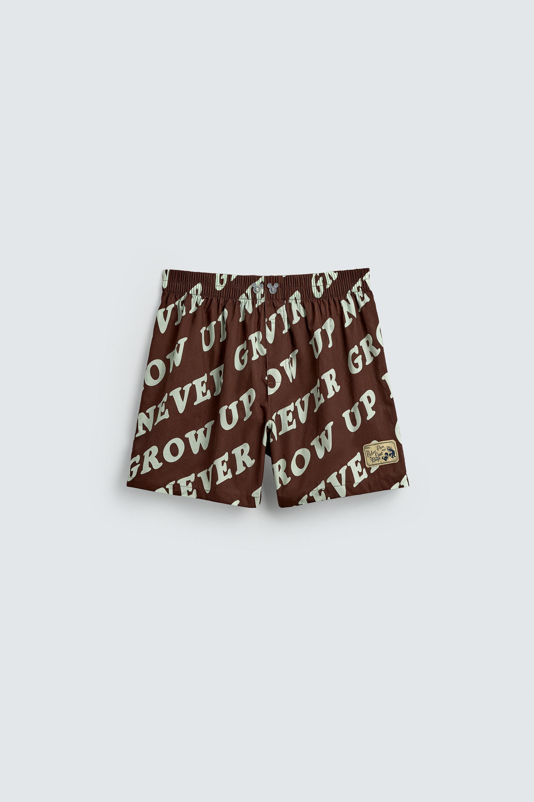 PETER PAN TEXT BOXER SHORTS HARRY LAMBERT FOR ZARA X DISNEY